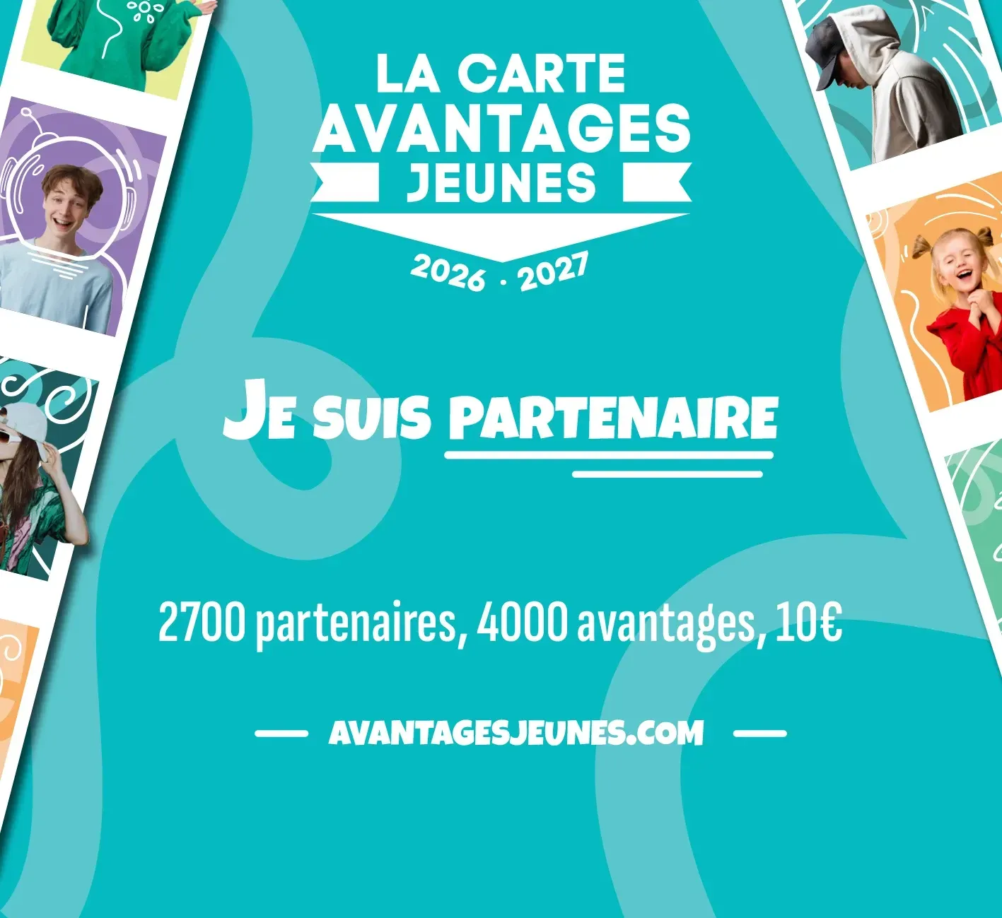 Adhesif Je suis partenaire - CARTE AVANTAGES JEUNES